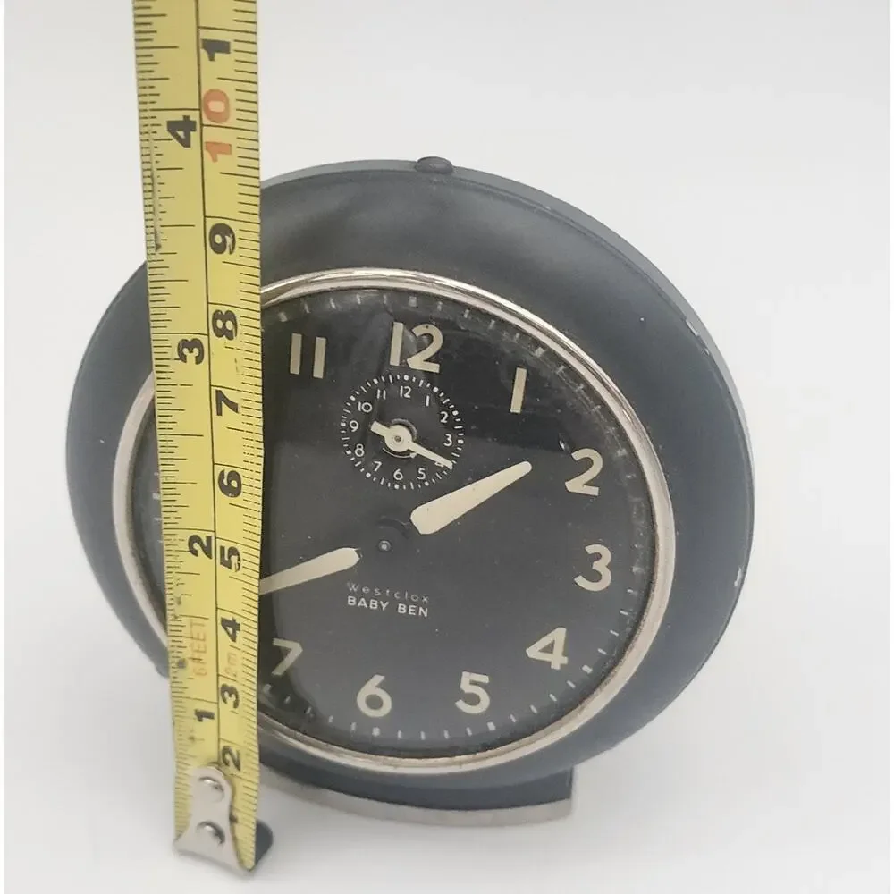 1940's- 50's Westclox Baby Ben Wind-up Alarm Clock Art Deco Westclox Baby-Ben
